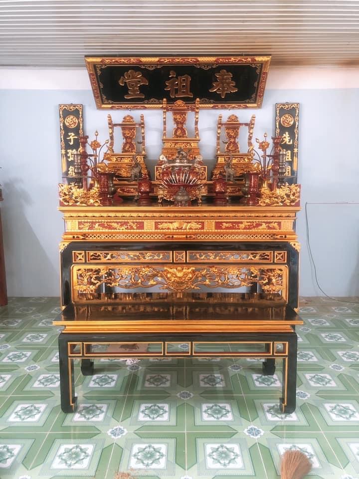 Thiết kế và đóng bàn án gian thờ tổ nhị cấp, tam cấp