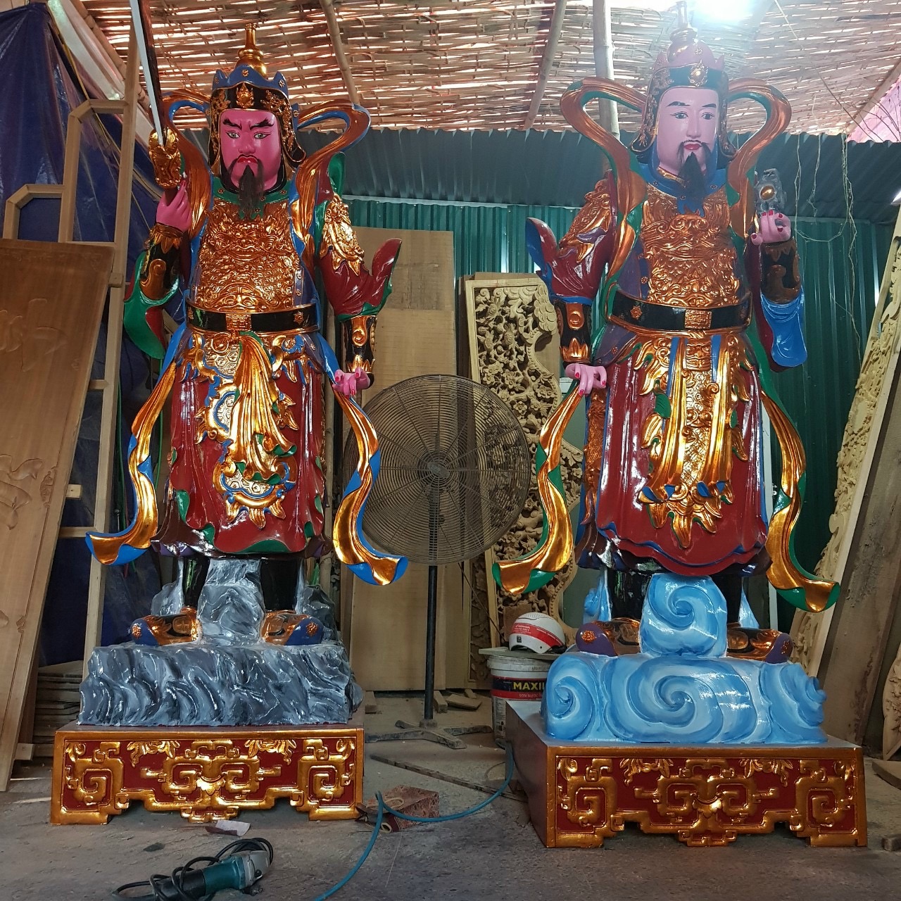 2 Ngài Hộ Pháp Gỗ Mít Hoàn thiện xong