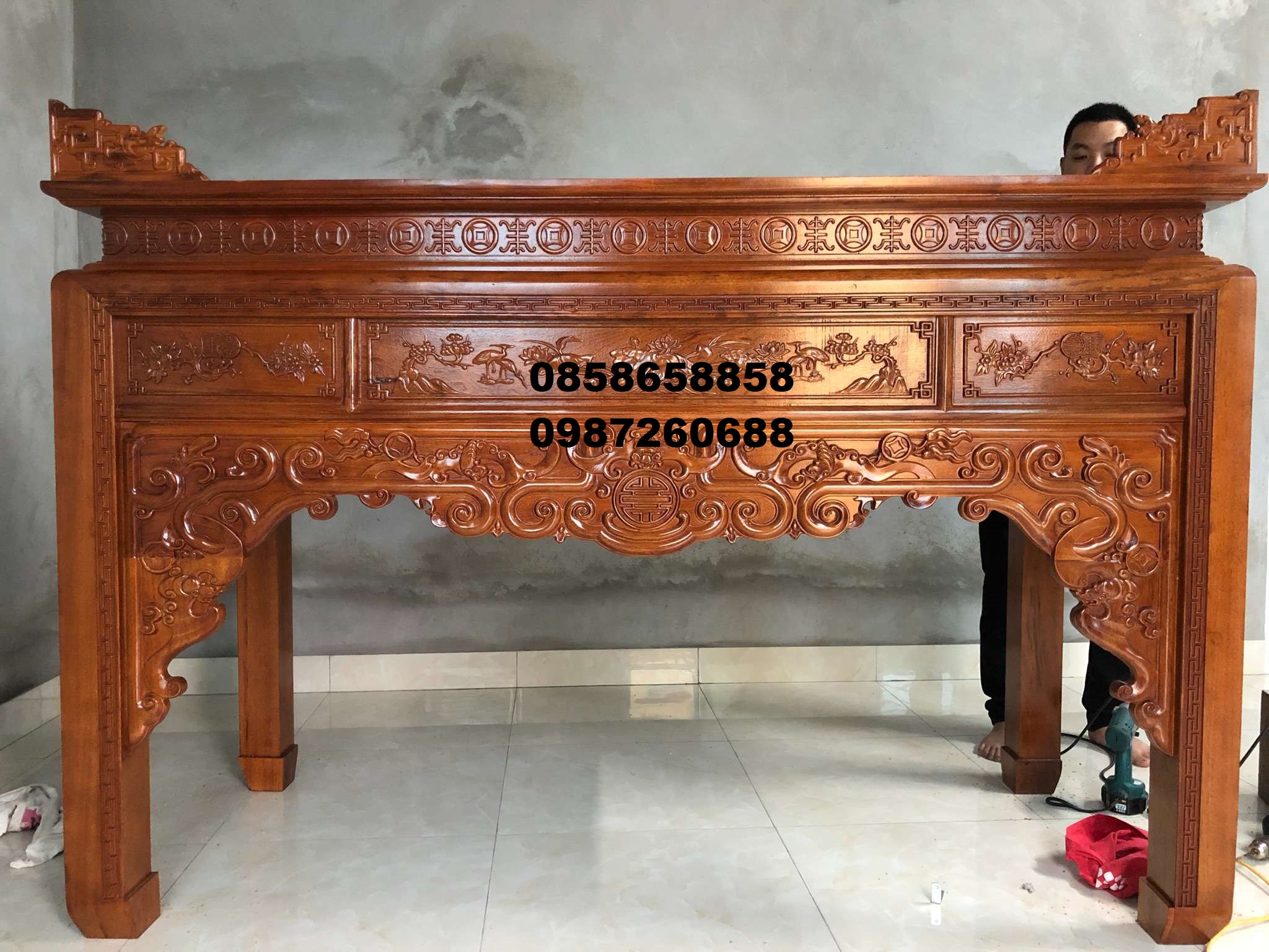 Địa chỉ uy tín đặt làm bộ hoành phi câu đối gỗ gụ