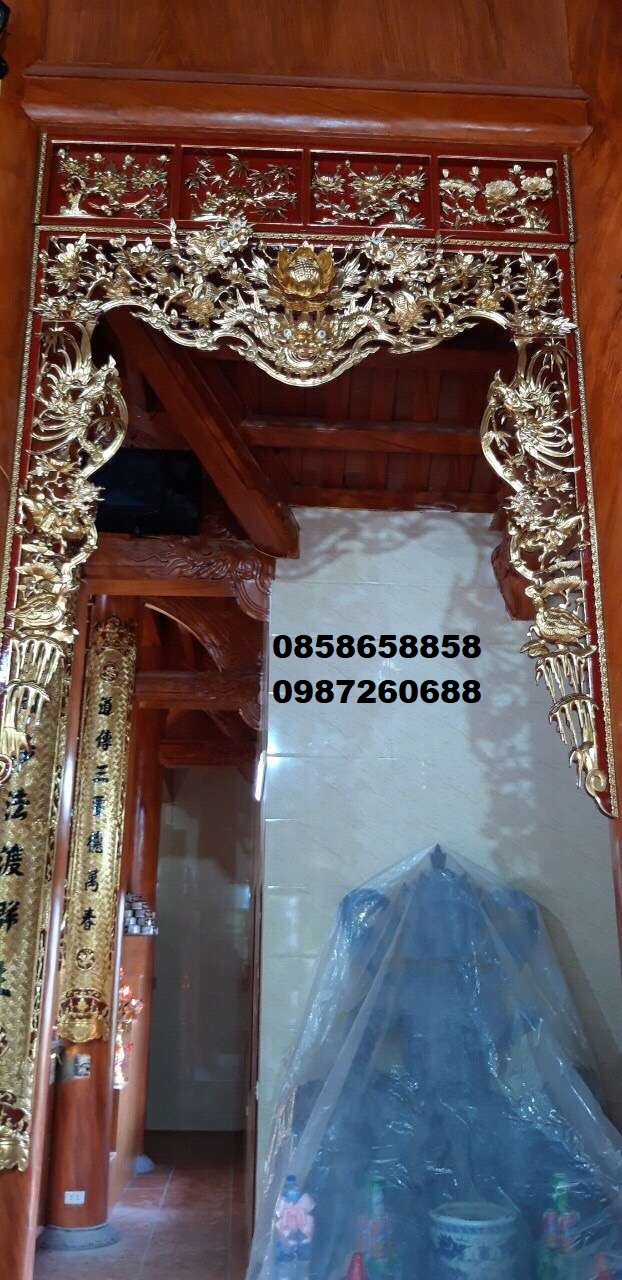 Mẫu hoành phi câu đối gỗ mít